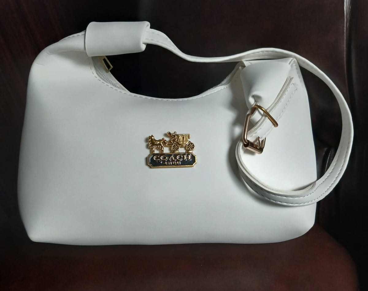 White Leather Shoulder Bag