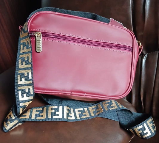 Stylish Pink Shoulder Bag with Designer Strap