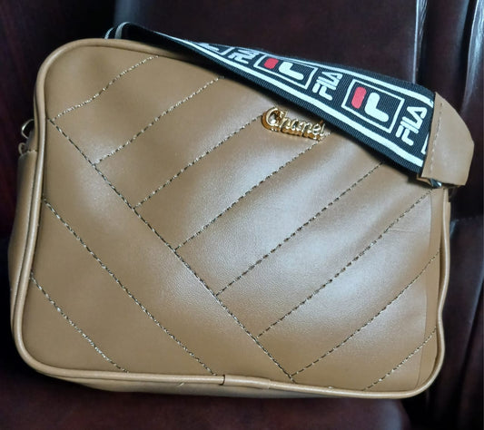 Beige Quilted Shoulder Bag